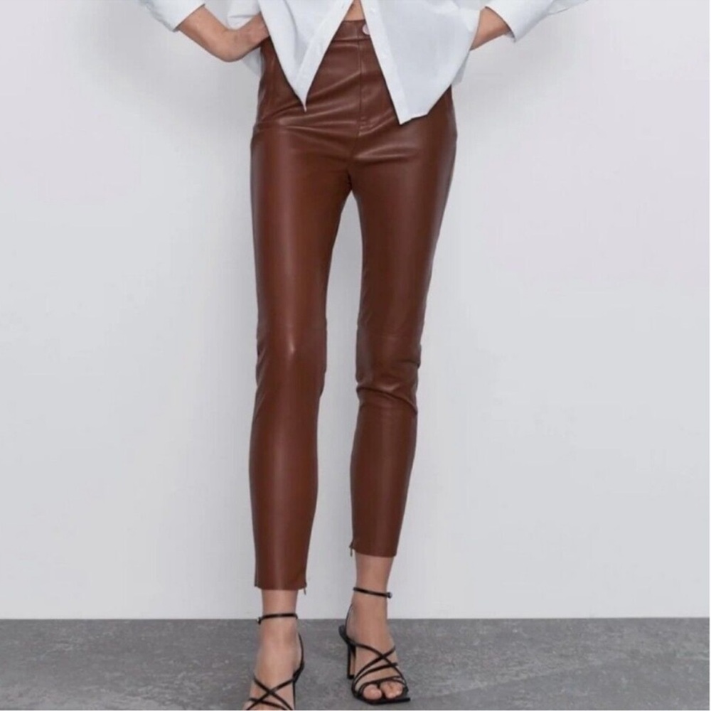 Zara Brown Leather Pants